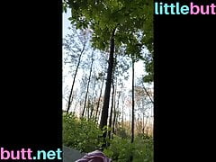 Bubble Butt Femboy Leaves panties behind and goes hiking on public trail