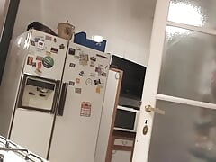 Only in the kitchen. Waiting for a huge cock