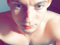 Bouncing dick from submissive bi twink