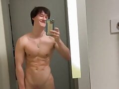 handsome fit twink strips naked for friends (34'')