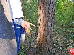 Pissing boy - uncircumcised cock in forest