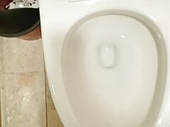Risky Pissing In Public Toilet