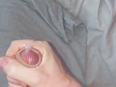 Twink moans while cumming lots of cum