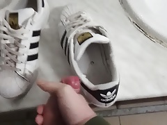 Short video handjob 19yo cumshot cumming inside sneakers