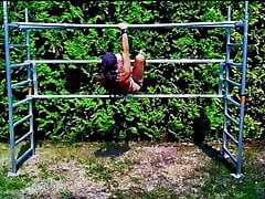 naked slave outdoor in harness sounding nettle urethra BDSM