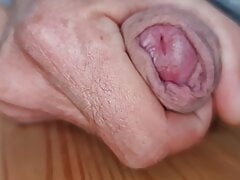 Extreme Close Up Foreskin with Huge Cumshot Slow Motion