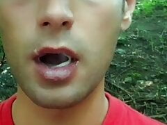 Solo long cum play in mouth - 3 strangers loads chewed till cumfoam and swallowed