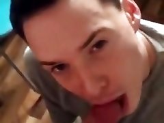 Cumming in the twink's mouth and he swallows it all