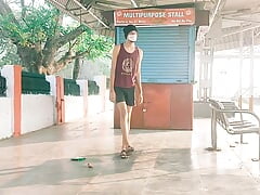 Station platform sexy Indian gay cumshot