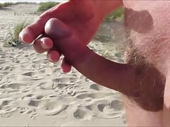 Cumshot after nude beach day with hard dick - final part 4