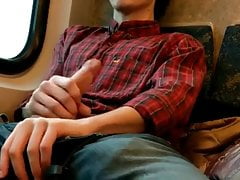 Young boy masturbate on train