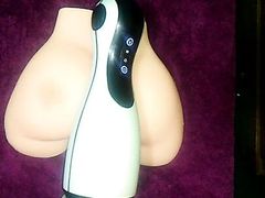 masturbator toy sucking my thick penis until I cum inside with a big load of cum big realistic vibration.
