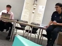 Cute guy has dick out in uni class