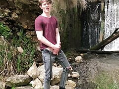 Hot Hunk Jerking his Big Dick (23cm) in Public Place