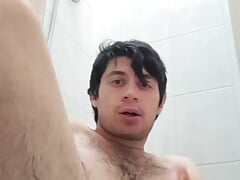 Hot boy pees in the shower twice