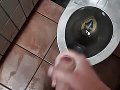 Twink jerks on public toilet
