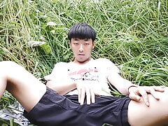 china boy Masturbation cute teen Asian boys Amateur twink Outdoors