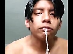 Pathetic 18yo boy slut attempts to swallow an 8 inches dildo