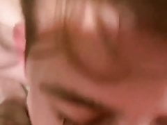 Guy sucks dick and gets cum in his mouth