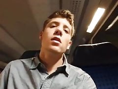 Twink risky jerking in the train