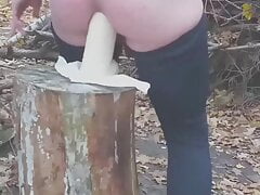 "Outdoor Fucking my Ass with a Big Fucking Dildo "