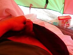 TWINK SHOWING HIS DICK   INSIDE CAMPING TENT