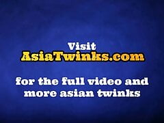 Asian twink duo enjoy BJ and assfuck in the kitchen