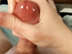 21 year old jerks off with dildo in his ass