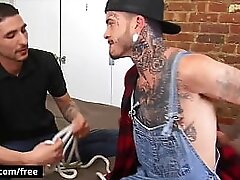 (Fly Tatem) Has Dick Deamon In Bondage Offers His Big Cock For A Blowjob Before Penetrating His Ass - Bromo