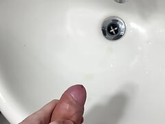 Young Twink with tattoo cum In sink