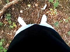 White socks POV outdoor walking, worshiping and making them dirty