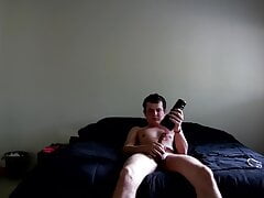 Twink thrusts and fucks his fleshlight in bed before he has a powerful orgasm and shoots his load inside