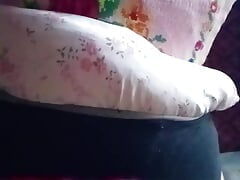 Nice pillow masturbation. Huge dick. Hot dick