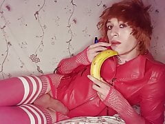 Sexy Femboy Sucks a Banana - Kasey Slutfuck Moge