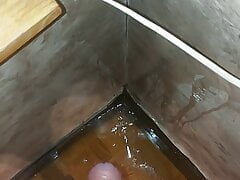 penis peeing in the room with sweet urine