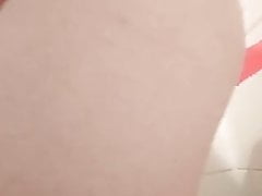 Horny 18 year old femboy slut riding dildo in the shower