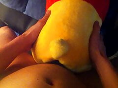 Teen Twink (18+) fucks plush teddy bear Winnie-the-Pooh POV