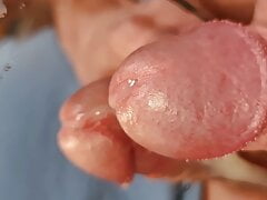 Reflection of Huge Cumshot in a Mirror Close-Up Slow Motion