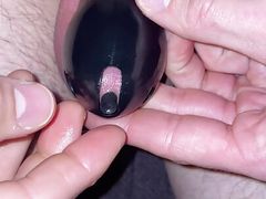 Urethral sounding while being in chastity cage