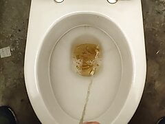 Pee in toilet publique