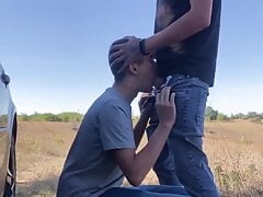 Straight guy fuck gay friend outdoor bareback and cum in ass